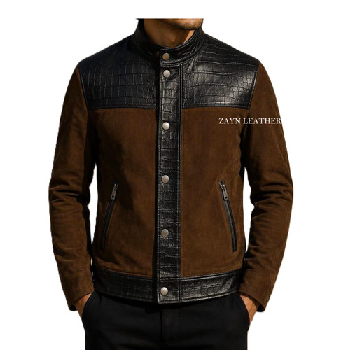 Men brown suede leather - brown,