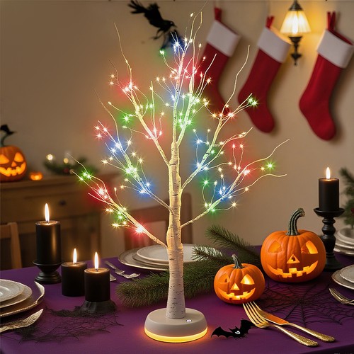2pcs birch tree - light, colorful