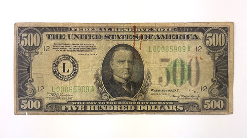 1934 500 dollar bill - 1934, $500