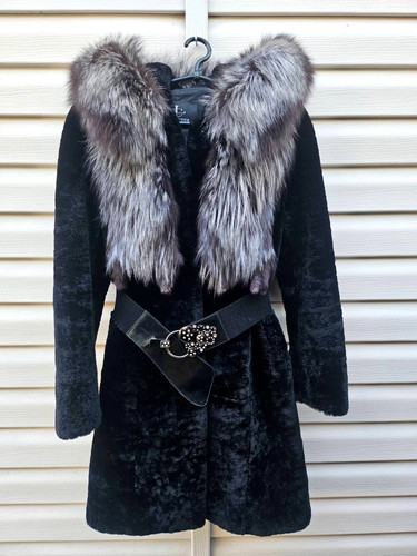 Vintage black mouton shearling - vintage,