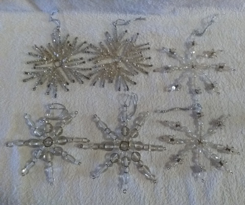 Pottery barn beaded - beaded, snowflakes