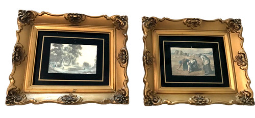 Pair gleaners landscape gold - gleaners,