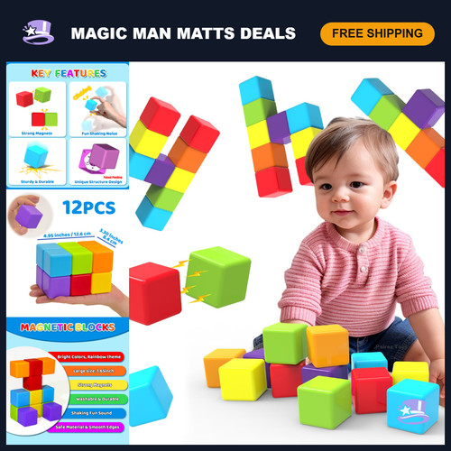 Magnetic building blocks set - building,