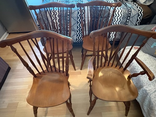Vintage maple wood chairs - maple,