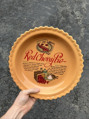 Red cherry pie plate - red, recipe