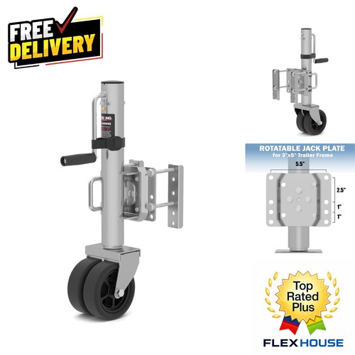 Silver bolt trailer jack - bolt-on,