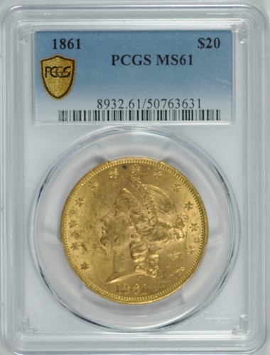 1861 type liberty gold - $20, 1