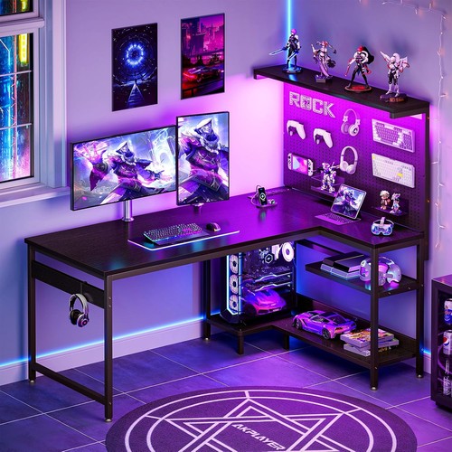 Shaped gaming desk with - 55",