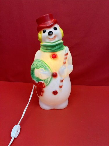 Vintage blow mold snowman - blow,