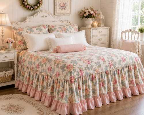 Vintage shabby chic bedding - vintage,