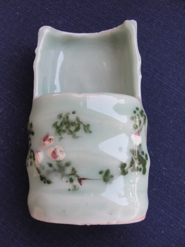 Vintage celadon match holder - celadon,