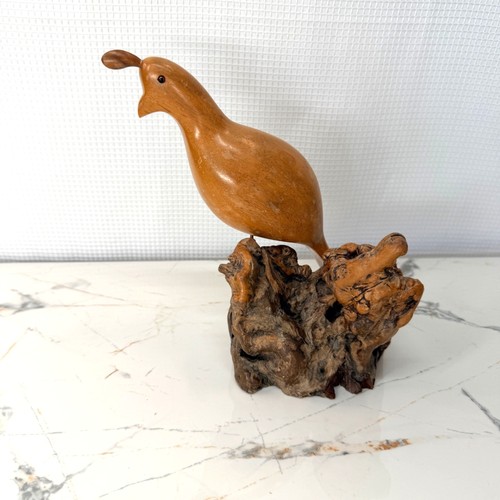 Hand carved wooden quail - hand-carved,