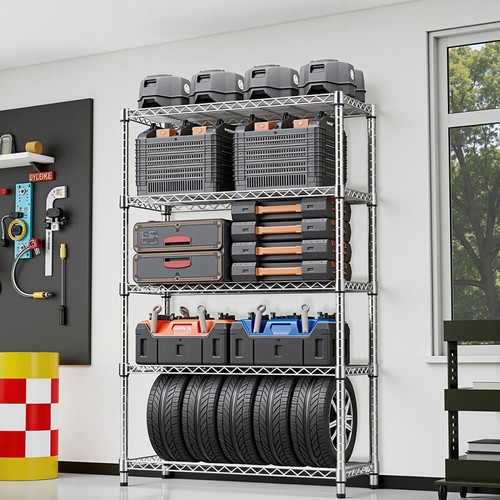 Steel tier storage shelving - 5-tier,