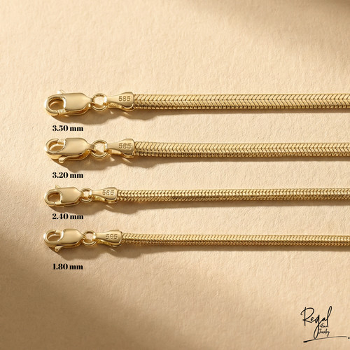 14k solid gold snakechain - gold,