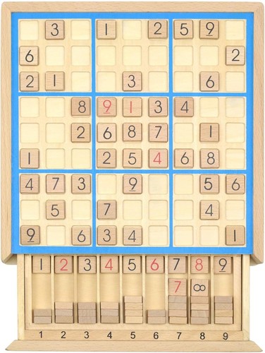Wooden sudoku board game with - wooden,