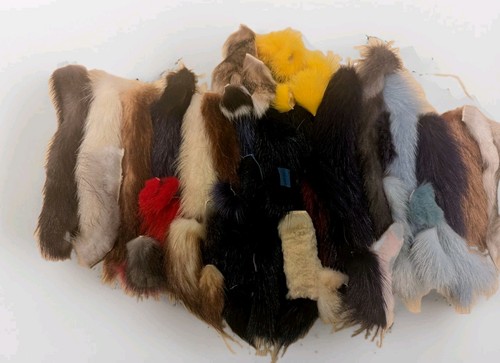 Large lot genuine dyed mink - of,