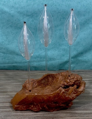 Vintage burl root oil candle - burl,