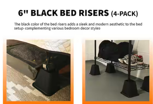 Bed risers inch pack - bed,