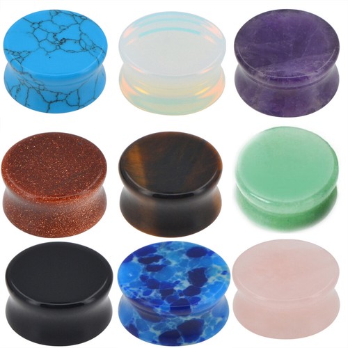 Pair stone ear plugs - ear, double