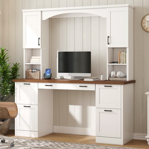 Farmhouse arched computer desk - arched,
