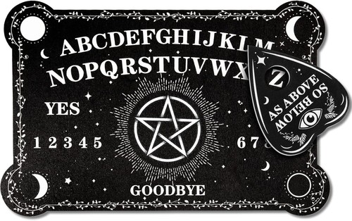 Black wooden ouija board - board, game