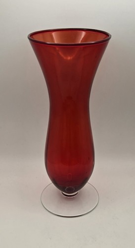 Vintage red handblown tall - vintage, 6"
