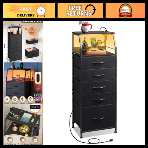 Led nightstand with charging - nightstand,