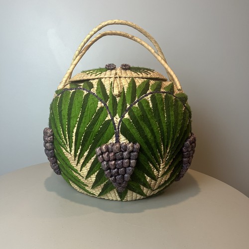 Handmade woven basket grapes - handmade,