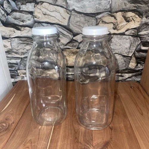Two dairy bottles clear - dairy,
