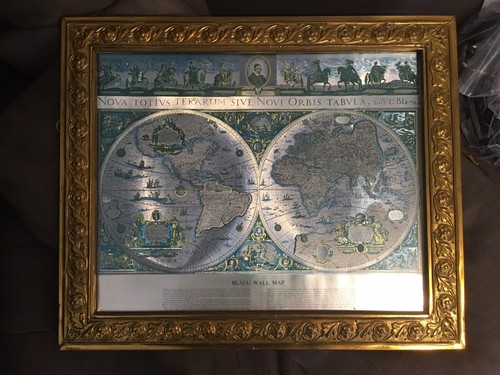 Blaeu wall gold framed map - wall,