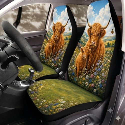 Highland cow car - seat, covers