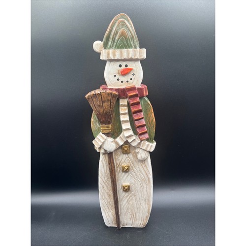Rustic folk art resin snowman - art,