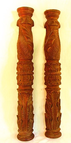 Antique pilasters carved - 2,