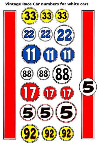 Race car numbers - can, am