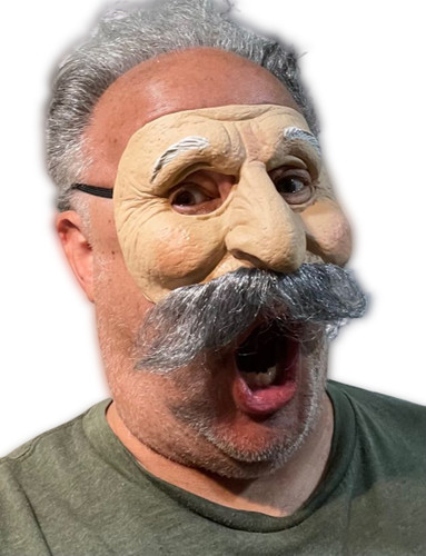 Funny big mustache old man - big,