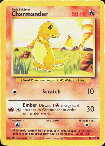 Pokemon charmander 102 base - pokemon,