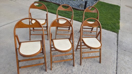 Vintage wooden folding chairs - vintage,