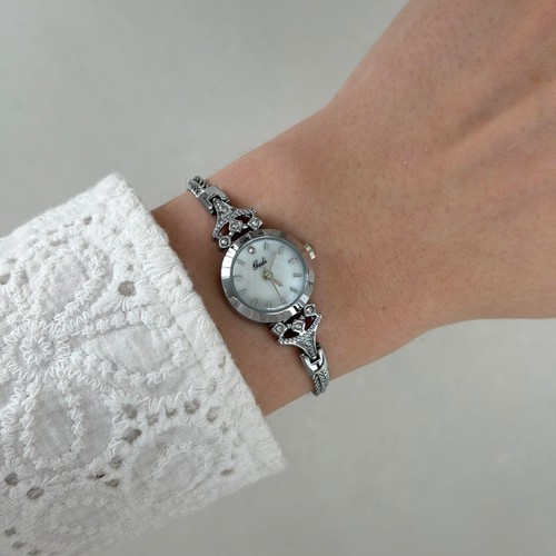 Silver and white - silver, dial