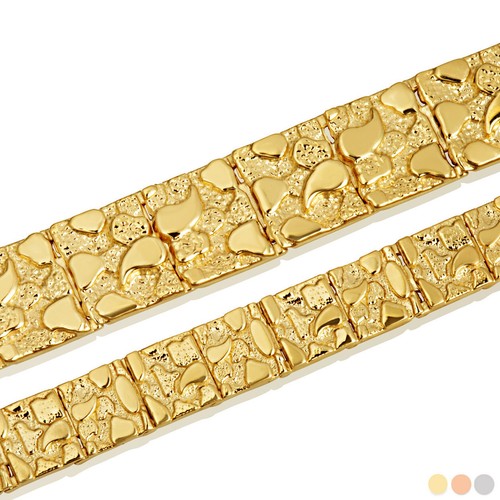 Gold textured nugget bracelet - textured,