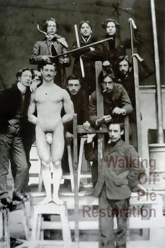 Painting class with - male, model