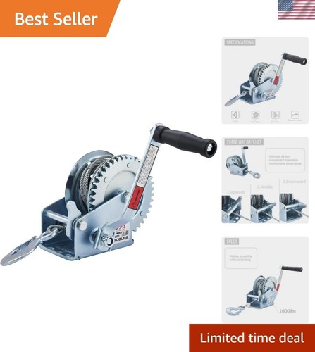 1600lbs hand winch boat - 1600lbs,
