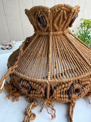 Large vintage macrame hanging - vintage,