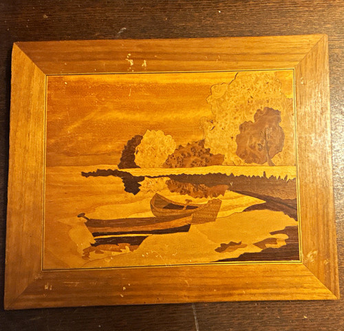 Wood picture frame wall plaque - wall,