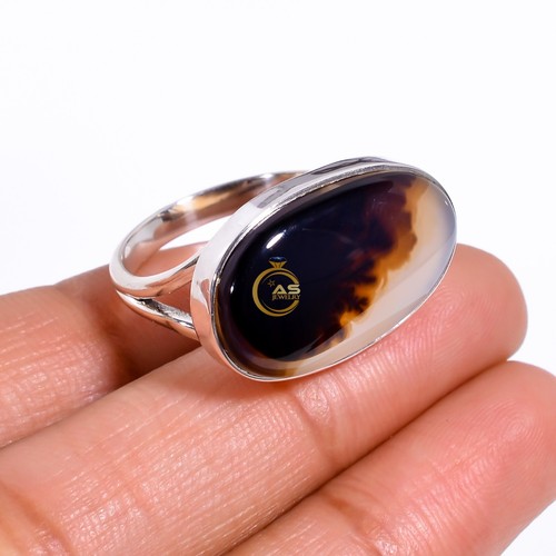Scenic dendrite agate ring 925 - scenic,