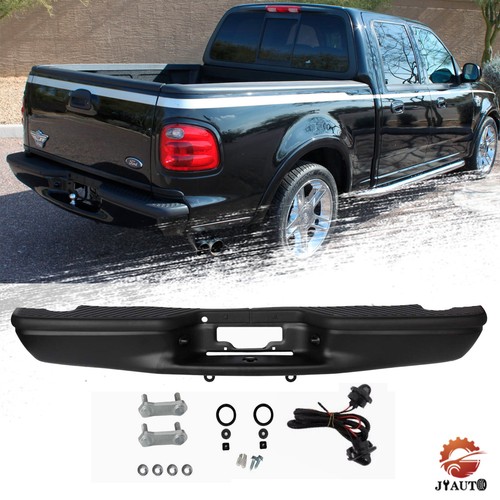 Black rear step bumper - black,