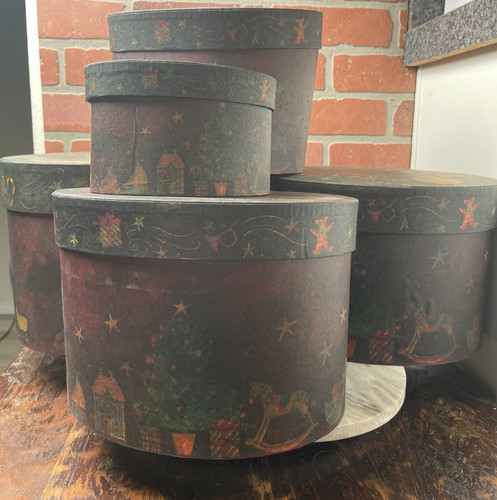 Vintage 5pc round christmas - round,