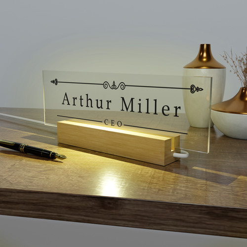 Acrylic desk name plate - acrylic,