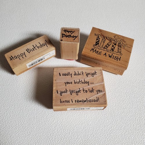 Rubber stamps birthday themed - rubber,
