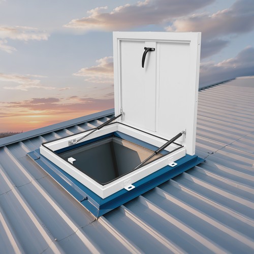 White roof hatch - roof,