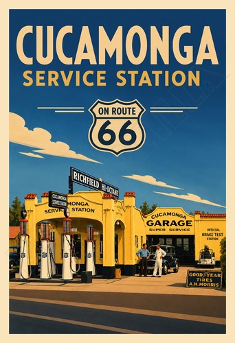 Cucamonga service station - service, on